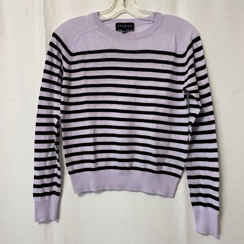 Premise Striped Sweater Mauve and Black Women's Small